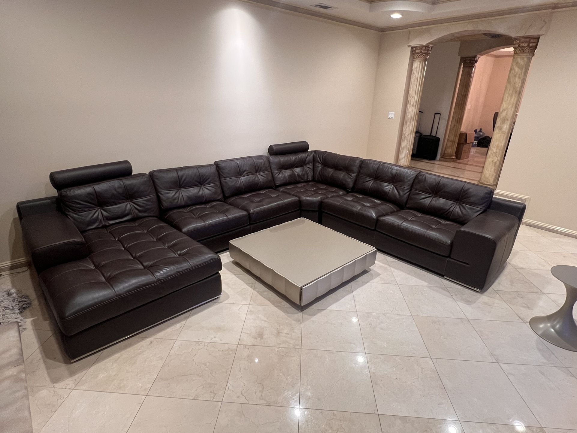 made in Italy natural leather sofa