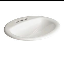 Glacier Bay Aragon Self-Rimming Drop-In Bathroom Sink in White 20"x17"