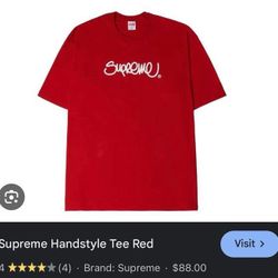 Supreme Hand Style Tee Red 