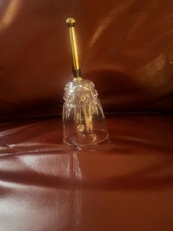 Beautiful crystal bell with gold (colored) handle