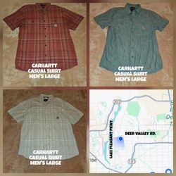 CARHARTT CASUAL SHIRTS, MEN'S LARGE 