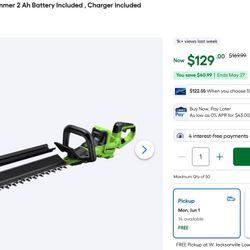 24volt 24” Battery Hedge Trimmer 
