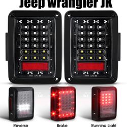 Set Of Led Taillights Clear Lens Fit Jeep Wrangler JK
