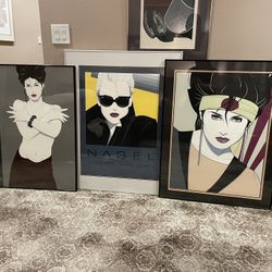 Set Of 3 Vintage Post Modern Art Deco Nagel Prints