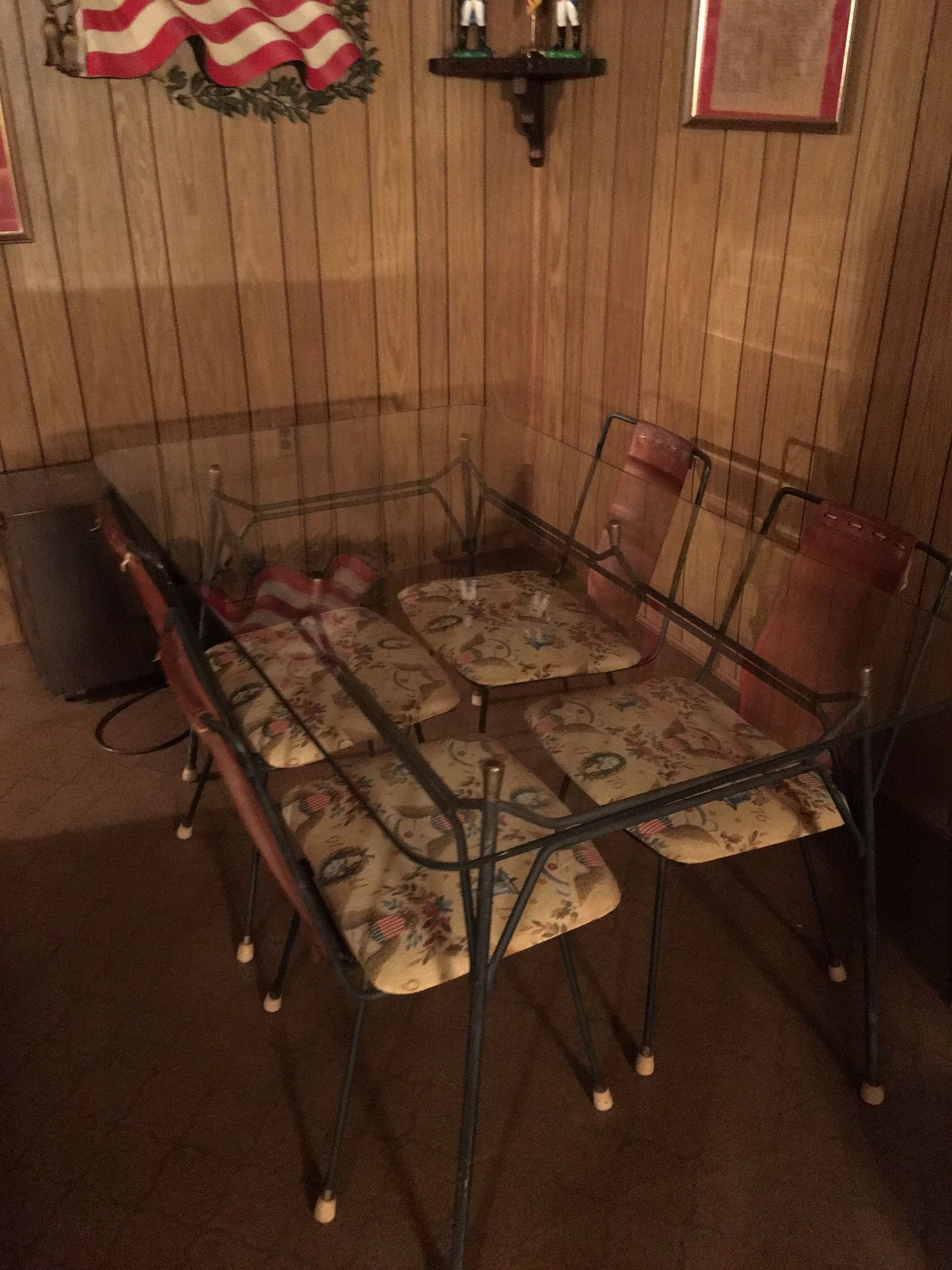 Vintage glass dining table set