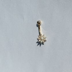 Real Gold Flower Belly Button