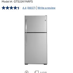 GE  21.9 cu. ft. Top Freezer Refrigerator in Fingerprint Resistant Stainless Steel