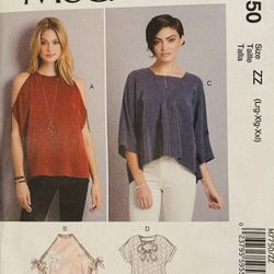 McCall's  M7750 Loose Style Top Sizes L-XXL Uncut