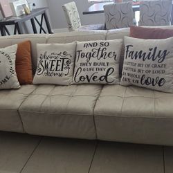 Real Leather Beige Sofa