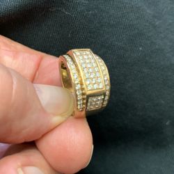 Mens Size 7 Diamond Pinky Ring, 10K Gold