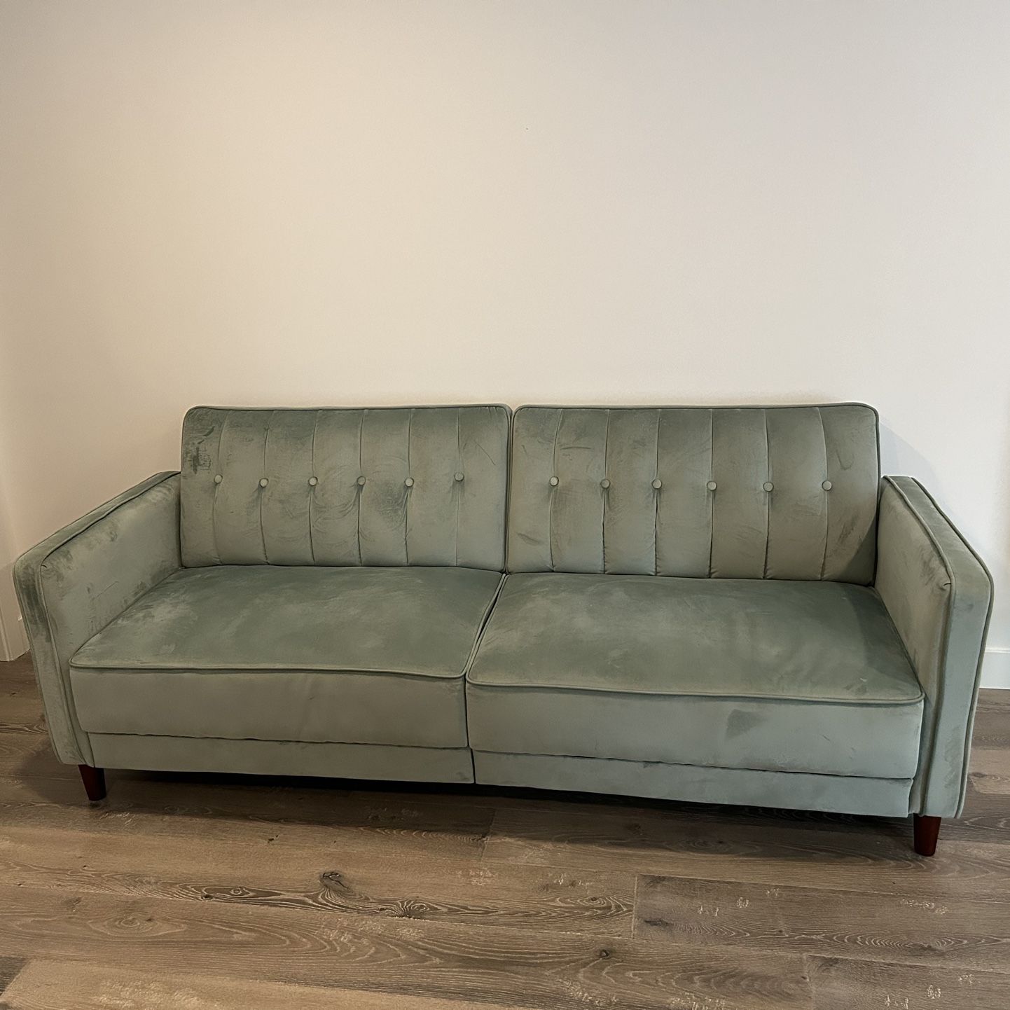 Wayfair Suede Sofa - Mint Green