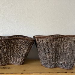 Rustic Stacking baskets made In Philippines 