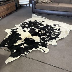 Authentic Cow Hide Rug Black & White Spots
