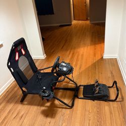 Sim Racing Foldable Cockpit With Wheel Base, Pedals and Shifter