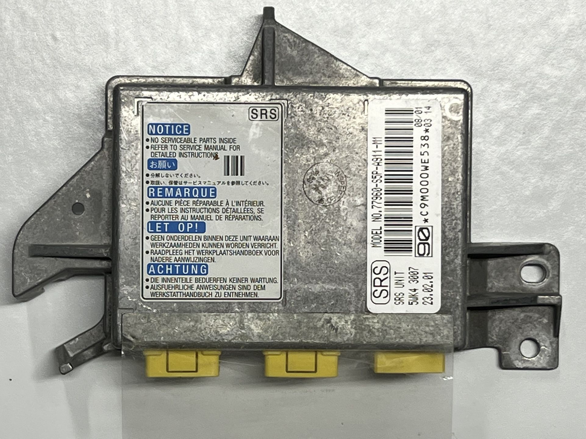 2001 Honda Civic Coupe EX SRS/air bag Control Module OEM. Model#77960-S5P-A911-M1