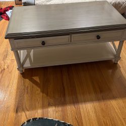 Coffee Table With Drawers And Bottom Shelf