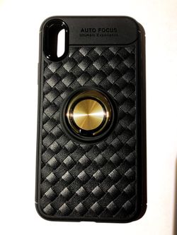 iPhone X TPU Case with 360 Gold Ring Holder