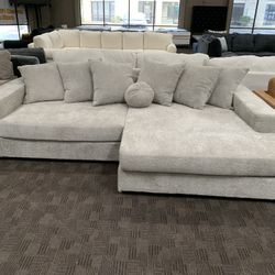 Deep Oversized Light Grey Sectional