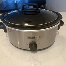 Hamilton Beach 6-Quart Slow Cooker with 3 Cooking Settings, Dishwasher-Safe Stoneware Crock & Glass