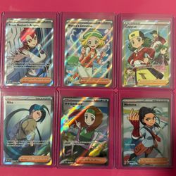 6 Pokemon Trainers Cards ( Read Description) 