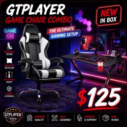 GTPLAYER GAME CHAIR DESK BUNDLE NEW