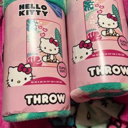 Hello Kitty Throw Blankets 20$ Each Or 2 For 30$