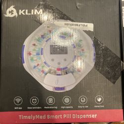 KLIM Smart Pill Dispenser Machine with Alarm + WiFi App Monitoring + 28 Day Medicine Dispenser + Automatic Pill Dispenser for Elderly with Alarm & Alz