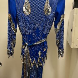 Blue Beaded Two Piece Set