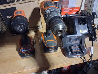 Rigid Drill and Flashlight with batteries