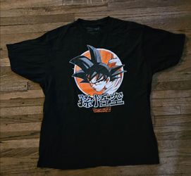DRAGON BALLZ "GOKU " ADULT MEN LARGE SIZE  BLACK T-SHIRT  PRE-OWNED