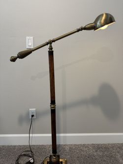 Uttermost Dalton Wood Metal Arm Floor Lamp