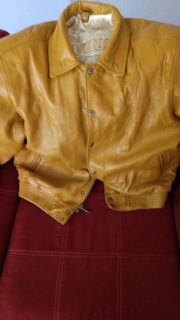 Genuine Leather Coat Men's 3x Good Condition