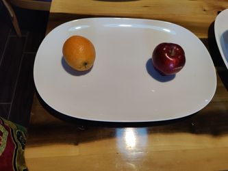 Dinner, dining glass serving platter