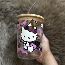 Hello Kitty Glass Straw Cup