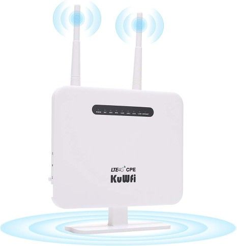 KuWFi 4G LTE Router with SIM Card Slot Unlocked Wireless 4G Router WiFi Hotspot Support LTE FDD B2/B4/B5/B12/B13/B17/B18/B25/B26 Network Band for AT&T