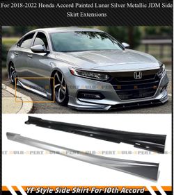 Brand New!! For 2018-2022 Honda Accord Yofer Lunar Silver Metallic JDM Side Skirt Extensions (PAIR)