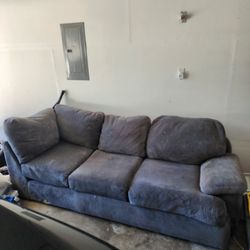 Gray  Down and Feather Cushioned Couch 