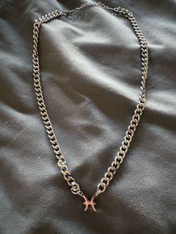 Stainless silver pisces chain