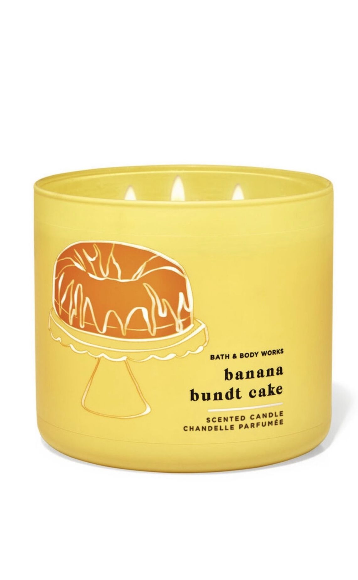 Bath And Body Works Banana Bundt Cake 3 Wick Candle 