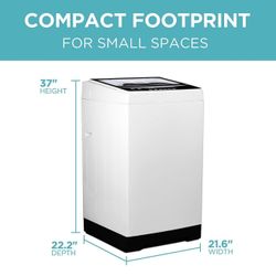 BLACK+DECKER Small Portable Washer, Washing Machine for Household Use, Portable Washer 2.0 Cu. Ft. with 6 Cycles, Transparent Lid & LED Display