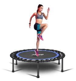 NEW 40" Silent Mini Trampoline Fitness Trampoline with Bungees New, Open Box Max Weight 330 Pounds