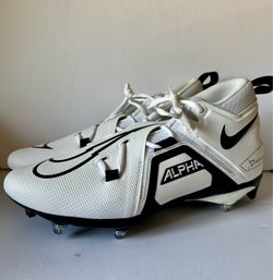 Nike Alpha Menace 3  Pro Mid Football Cleats Black/White Sz 12.5 DH3293 New