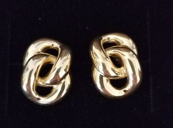 Vintage Napier Gold Tone Curb Link Earrings