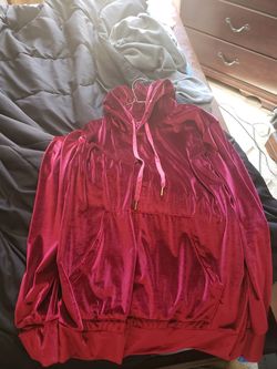 Burgandy Velour FNTY hoodie