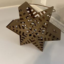 Brand New Metal Christmas Star . With A Candle Holder.