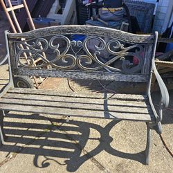 Prices Firm.. Project Piece... Vintage Cast Iron Park Bench Legs And Back