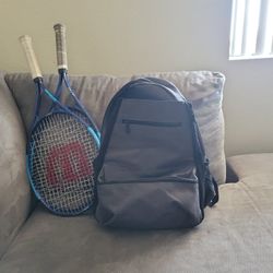 Tennis Bag With 2 Wilson Racquets