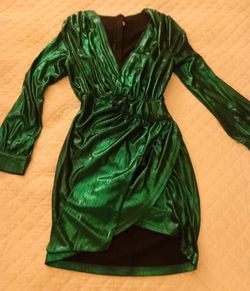 Emerald Green Ruched Satin Mini Dress