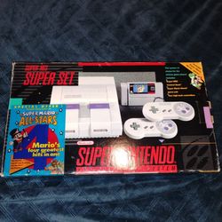 Super Nintendo SNES Super Set Mario All Stars Console Bundle 