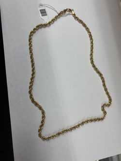 10K YELLOW GOLD ROPE CHAIN, 21.5”